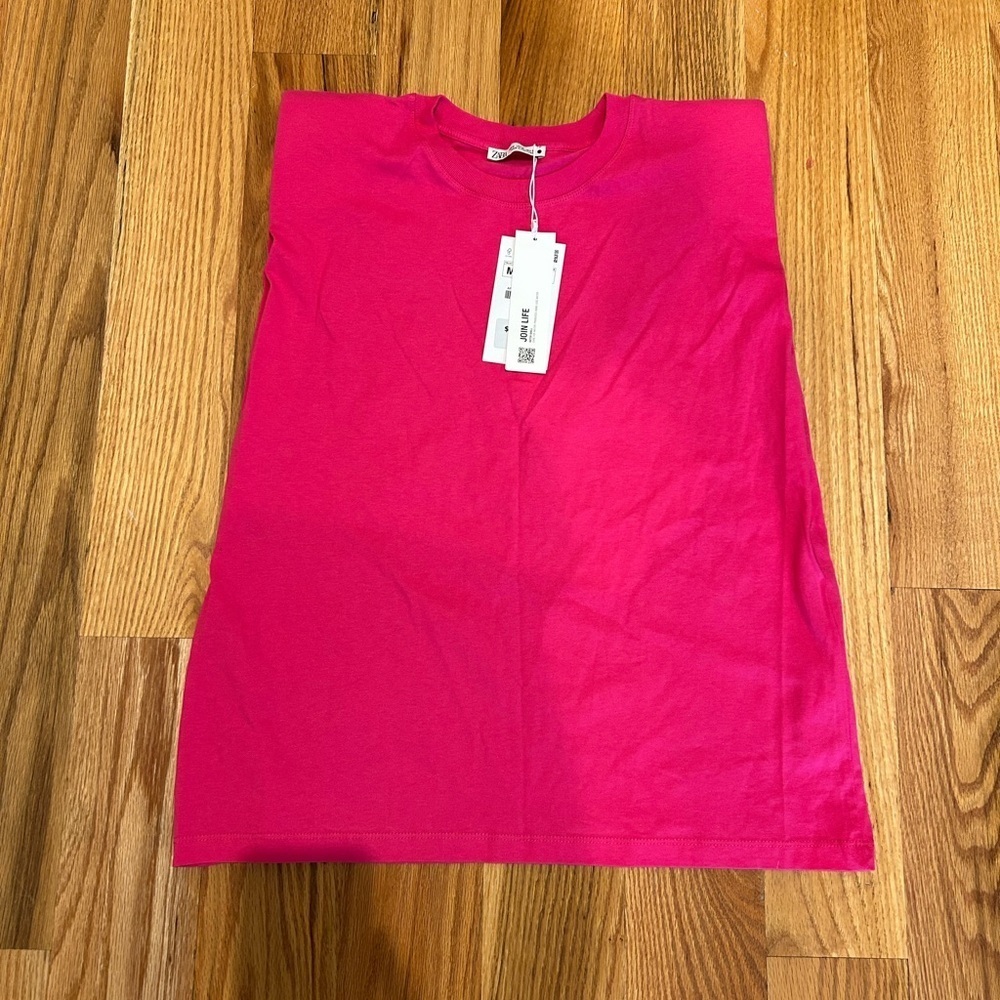 Zara Fuchsia Crew Neck Tee